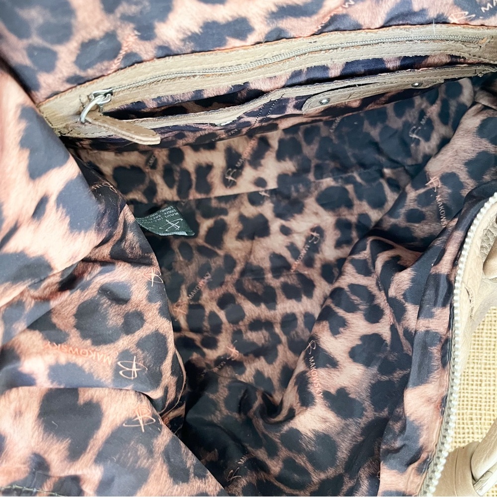 B. Makowsky Large Slouchy Boho Leather Light Brown Hobo Bag - Picture 14 of 16